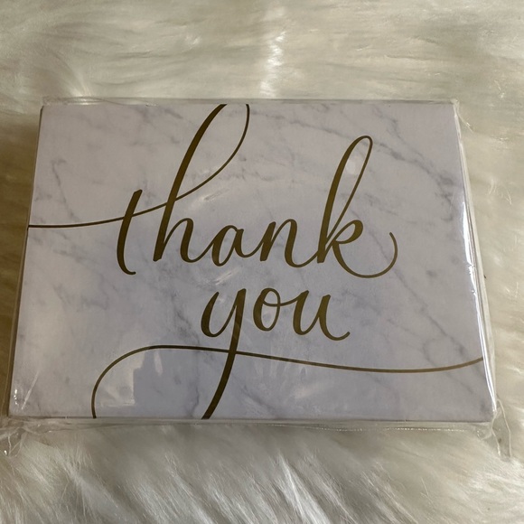 🩷5/$10 Hallmark White and Gold Thank You Cards Elegant Design - Picture 1 of 3